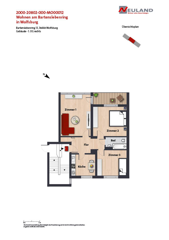 Helle 3-Zimmer-Wohnung mit schönem Balkon und grüner Aussicht! // 1.OG. re - Photo 3